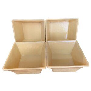 Tommy Bahama Canary Yellow 6" x 6" x 3” Square Melamine Cereal Bowls Lot of 4